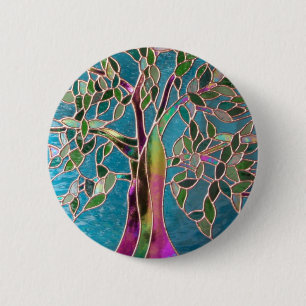 Macaron Rond 5 Cm Arbre d'insigne d'enchantement