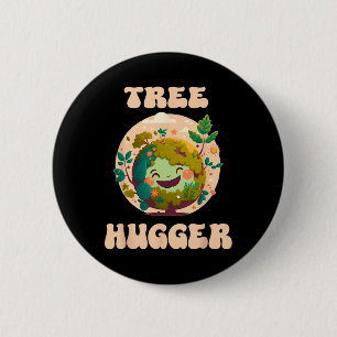 Macaron Rond 5 Cm Arbre Hugger Vintage Retro Nature De l'environneme