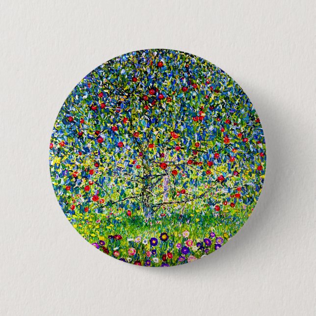 Macaron Rond 5 Cm Arbre pomme Gustav Klimt (Devant)