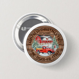 Macaron Rond 5 Cm Arbres de Noël frais de ferme