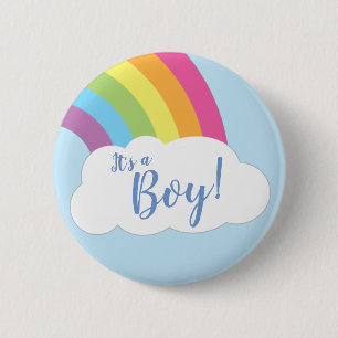 Macaron Rond 5 Cm Arc-en-ciel C'est un Baby shower pour garçons
