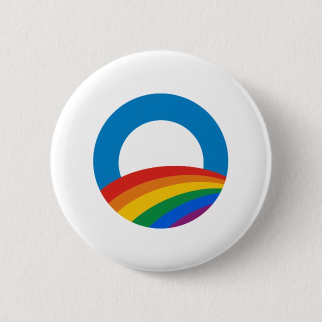 Macaron Rond 5 Cm Arc-en-ciel d'Obama (Devant)