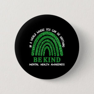 Macaron Rond 5 Cm Arc-en-ciel En mai nous portons du vert Sensibilis