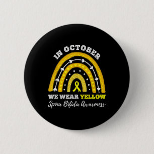 Macaron Rond 5 Cm Arc En Ciel En Octobre Nous Portons Spina Jaune Bi
