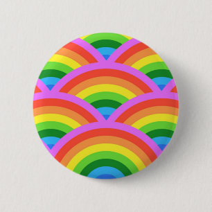 Macaron Rond 5 Cm Arc-en-ciel heureux