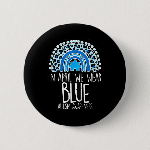 Macaron Rond 5 Cm Arc-en-ciel léopard Avril Nous portons du bleu pou