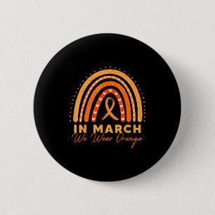 Macaron Rond 5 Cm Arc-en-ciel Nous Portons Orange Sensibilisation à
