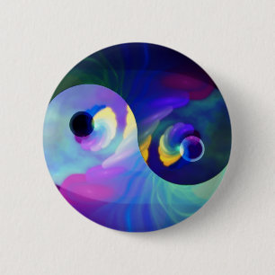 Macaron Rond 5 Cm Arc-en-ciel Taijitu Yin Yang
