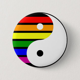 Macaron Rond 5 Cm Arc-en-ciel Yin Yang