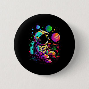 Macaron Rond 5 Cm Arcade Planètes Astronaute du jeu Universe
