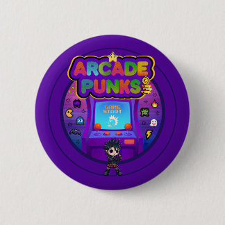 Macaron Rond 5 Cm Arcade Punks Logo Button