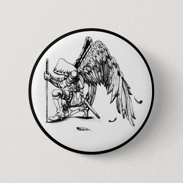 Macaron Rond 5 Cm ArchAngel guerrier (Devant)