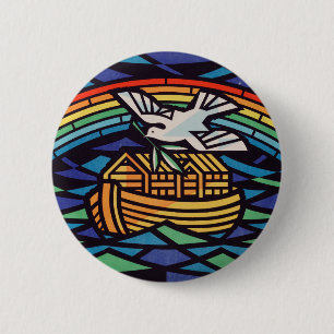 Macaron Rond 5 Cm Arche de Noé avec Saint-Esprit