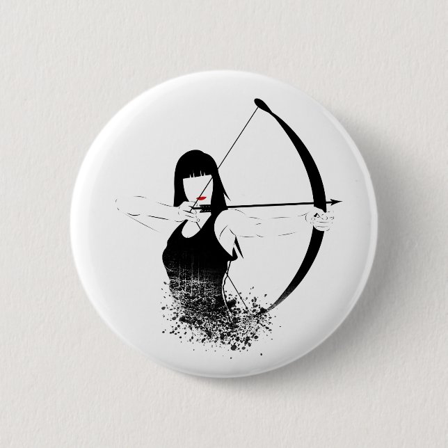 Macaron Rond 5 Cm Archer féminin (Devant)