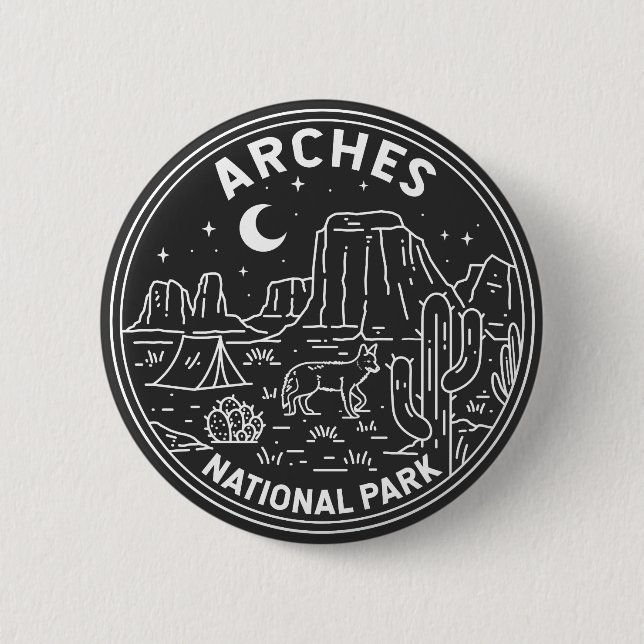 Macaron Rond 5 Cm Arches Parc National Delicate Arch Monoline  (Devant)