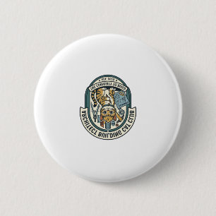 Macaron Rond 5 Cm Architect Building Cat Cat Graphic Tee Art - Archi