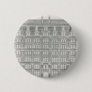 Macaron Rond 5 Cm Architecture Ancienne, Compagnie du Canal Delaware