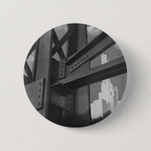 Macaron Rond 5 Cm Architecture de gratte-ciel en construction en aci