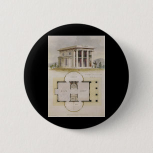 Macaron Rond 5 Cm Architecture vintage, Plan de sol et Villa grecque
