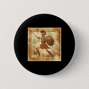 Macaron Rond 5 Cm Ares Grec Guerrier Dieu Ancienne Grèce Mythologie