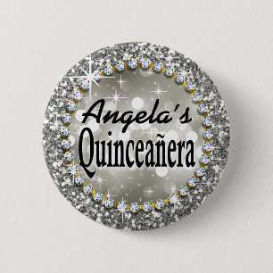 Macaron Rond 5 Cm Argent fascinant de célébration de Bling