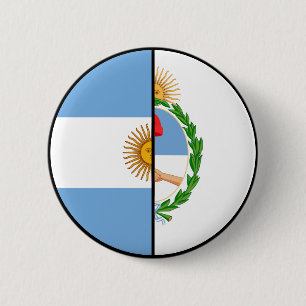 Macaron Rond 5 Cm Argentine Drapeau et blason Patriotique