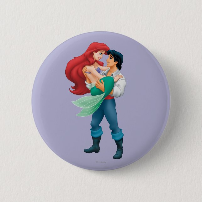 Macaron Rond 5 Cm Ariel et le prince Eric (Devant)