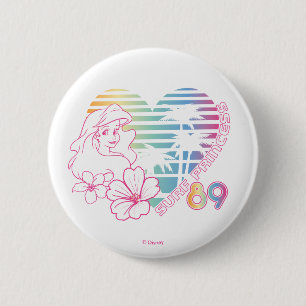 Macaron Rond 5 Cm Ariel Surf Princess 89 Cœur Tropical