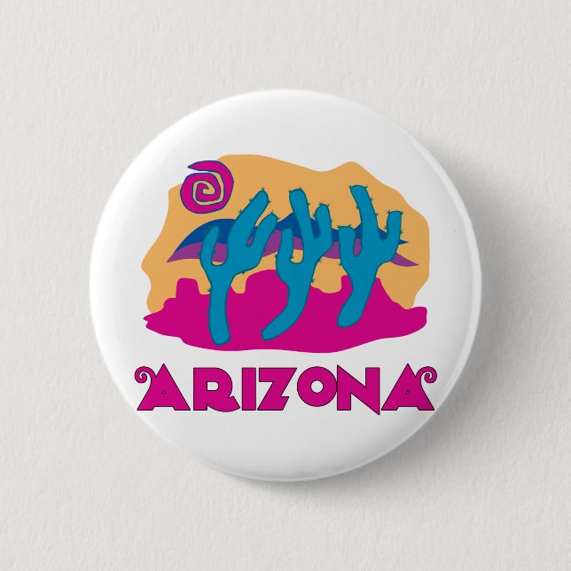 Macaron Rond 5 Cm Arizona Desert Rose (Devant)