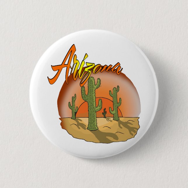 Macaron Rond 5 Cm ARIZONA Sunset Cactus (Devant)