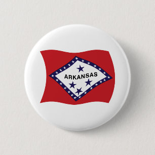 Macaron Rond 5 Cm Arkansas Flag Button