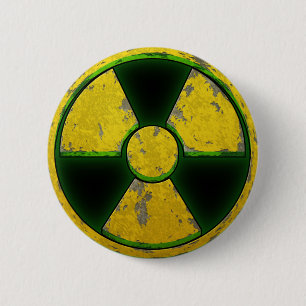 Macaron Rond 5 Cm Arme nucléaire jaune