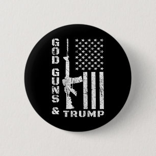 Macaron Rond 5 Cm Armes à feu et Trump 2e amendement Drapeau Ar15 (r
