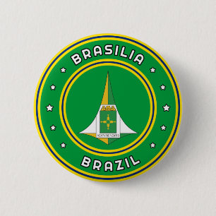Macaron Rond 5 Cm Armoiries de Brasilia Brésil