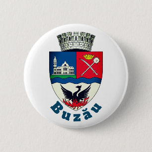 Macaron Rond 5 Cm Armoiries de Buzău, Roumanie