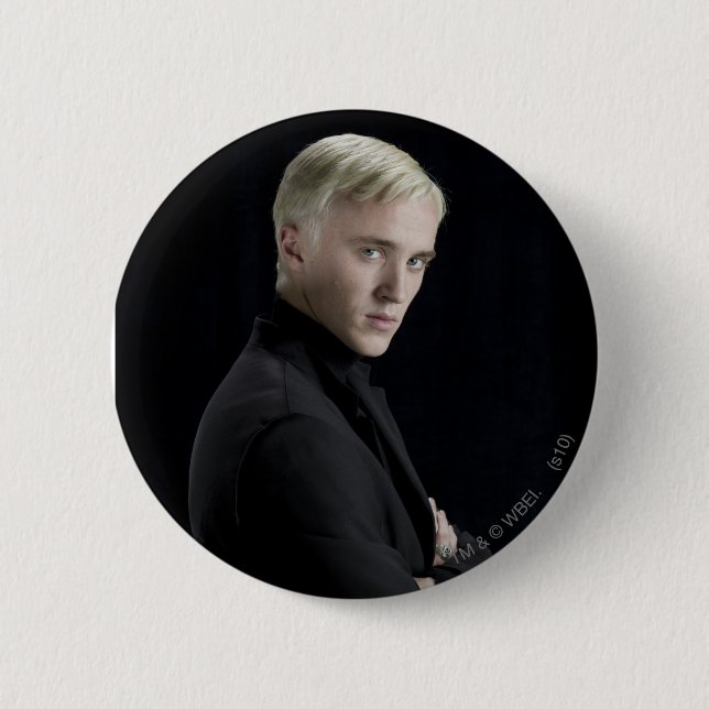 Macaron Rond 5 Cm Armoiries de Draco Malfoy croisées (Devant)
