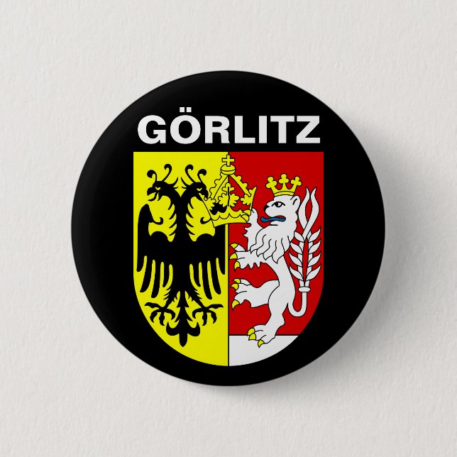 Macaron Rond 5 Cm Armoiries de Görlitz, Allemagne (Devant)