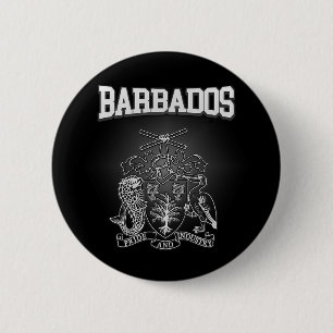 Macaron Rond 5 Cm Armoiries de la Barbade