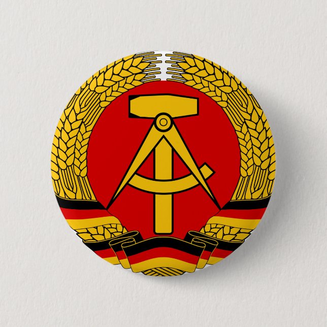 Macaron Rond 5 Cm Armoiries de la RDA (Devant)