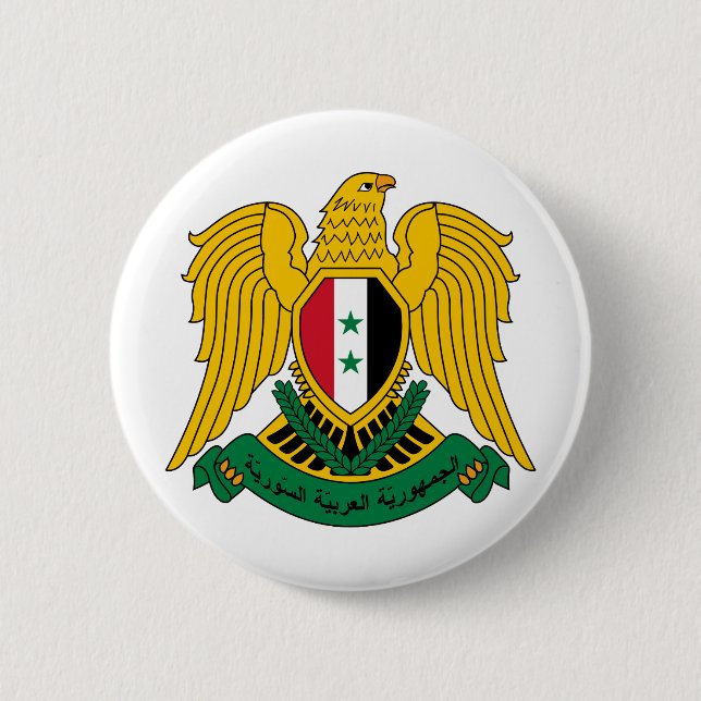 Macaron Rond 5 Cm armoiries de la syrie (Devant)