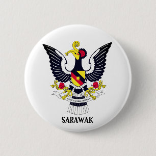Macaron Rond 5 Cm Armoiries de Sarawak - MALAISIE