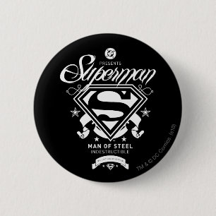 Macaron Rond 5 Cm Armoiries de Superman