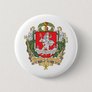Macaron Rond 5 Cm Armoiries de Vilnius, Bouton de Lituanie