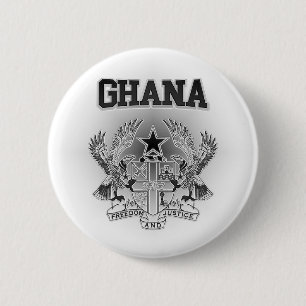 Macaron Rond 5 Cm Armoiries du Ghana