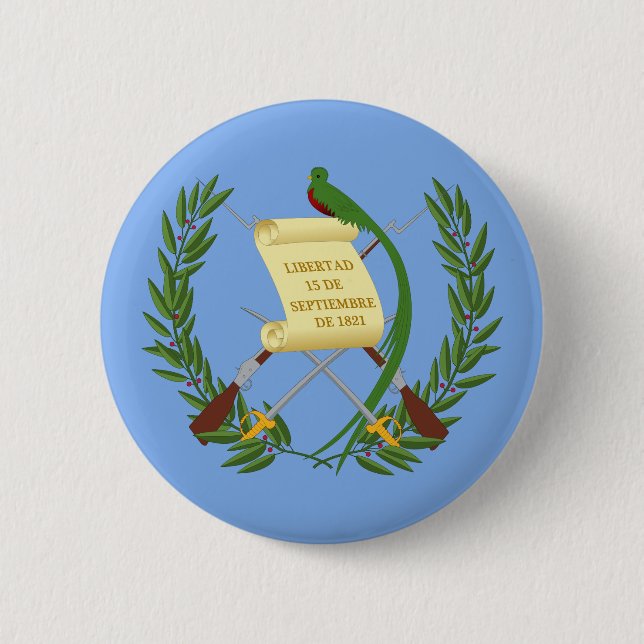 Macaron Rond 5 Cm Armoiries du Guatemala (Devant)