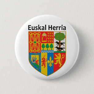 Macaron Rond 5 Cm Armoiries du Pays basque (Euskal Herria),