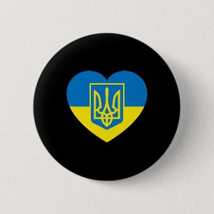 Macaron Rond 5 Cm Armoiries D'Ukraine Dans Le Drapeau De La Solidari