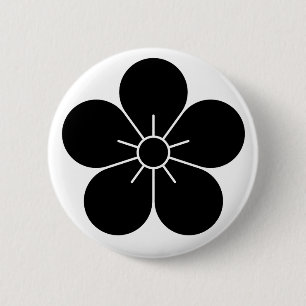 Macaron Rond 5 Cm [Armoiries familiales] Fleur de prunier