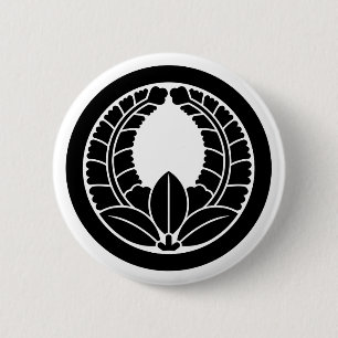 Macaron Rond 5 Cm [Armoiries familiales] Glycine montante avec cercl
