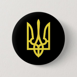 Macaron Rond 5 Cm Armoiries officielles de l'Ukraine - Style Zelensk